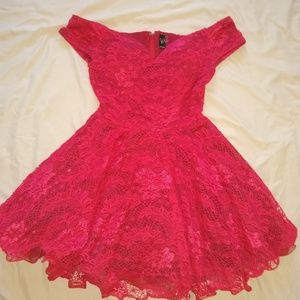 Red Lace Mini Dress